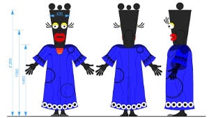 Эскиз ростовой куклы Хара Мамбуру, костюма Хара Мамбуру