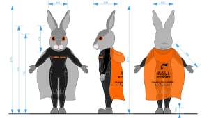 Эскиз ростовая кукла кролик, костюм кролика