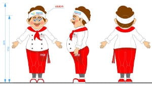 Эскиз ростовой куклы повар, костюма повара