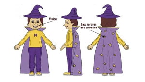 Эскиз ростовой куклы волшебник, костюма волшебника