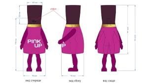 Эскиз ростовой куклы гель-лак PinkUp, костюма гель-лака