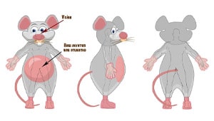 Эскиз ростовой куклы крыса, костюма крысы