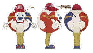 Эскиз ростовой куклы мяч, костюма мяча