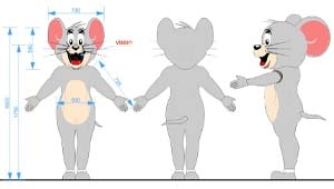 Эскиз ростовой куклы мышь, костюма мышь