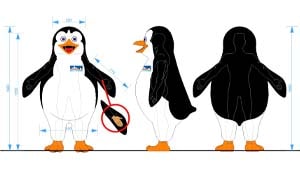 Эскиз ростовой куклы пингвин, костюма пингвина