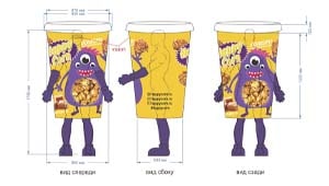Эскиз ростовой куклы попкорн, костюма попкорна
