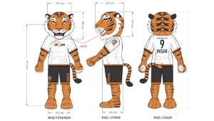 Эскиз ростовой куклы тигр, костюма тигра