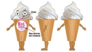 Эскиз ростовой куклы вафельное мороженное, костюма вафельного мороженного