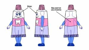 Эскиз ростовой куклы тюбик, костюма тюбика