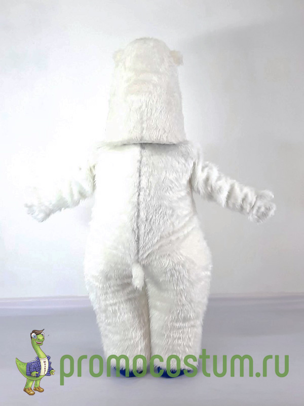 Ростовая кукла белый медведь, костюм медведя – вид сзади
