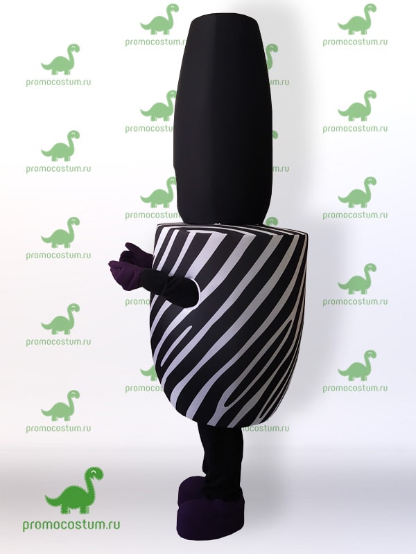 ростовая кукла гель-лак Zebra, костюм гель-лака Zebra вид сбоку