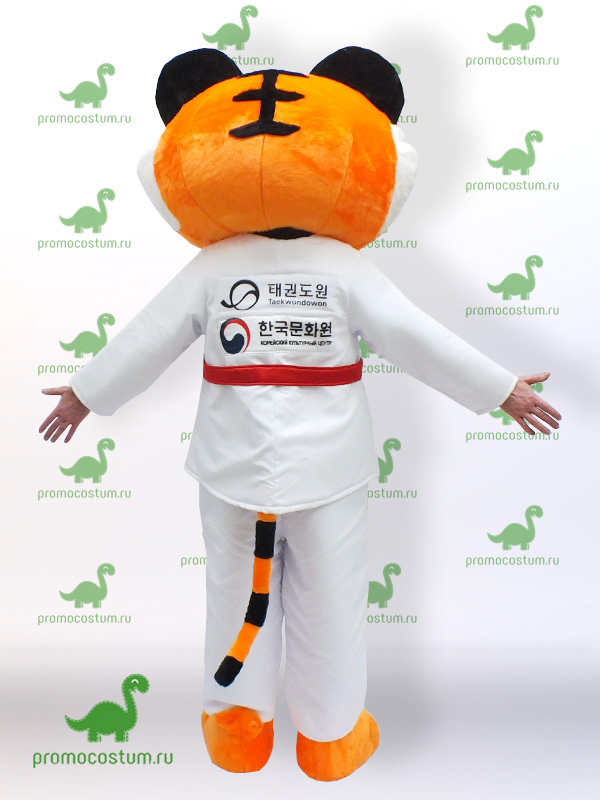 Ростовая кукла корейский тигр, костюм корейского тигра вид сзади