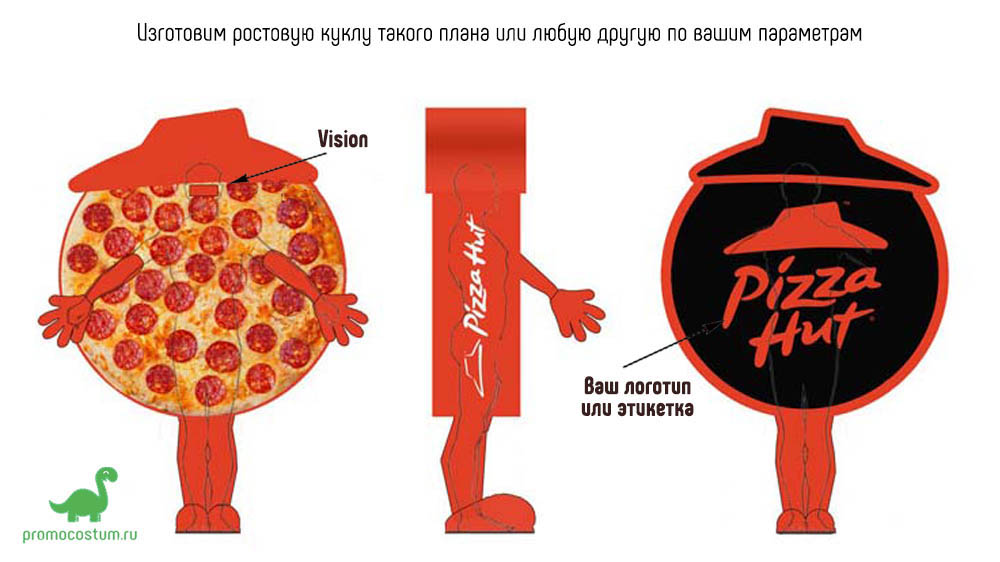 ростовая кукла пицца пеперони, костюм пиццы пеперони