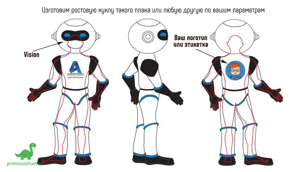 ростовая кукла робот, костюм робота