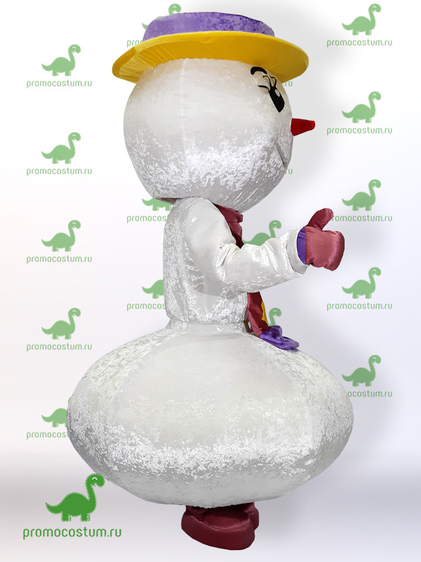 Ростовая кукла снеговика вид сбоку, костюм снеговик вид сбоку