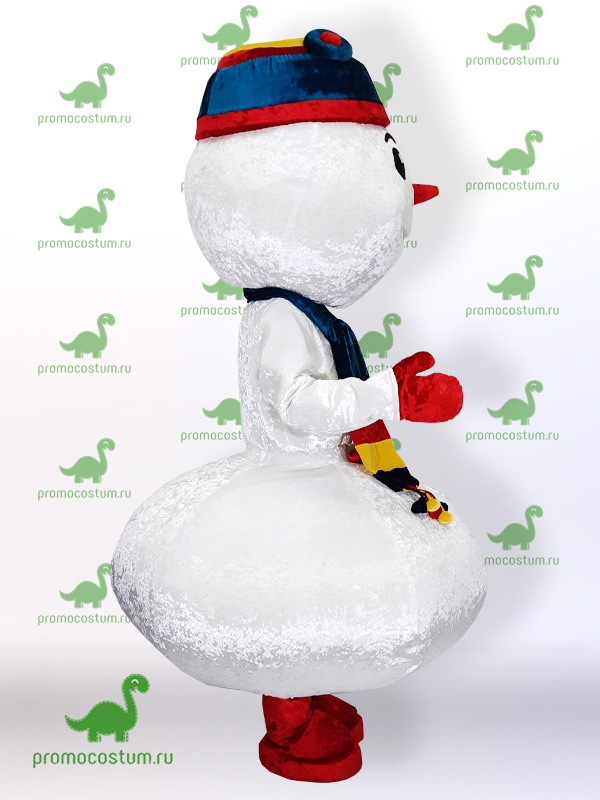 Костюм снеговика вид сбоку, ростовая кукла снеговик вид сбоку