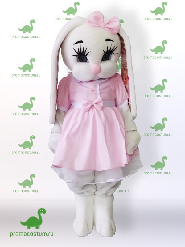 Ростовая кукла зайка в розовом платье
