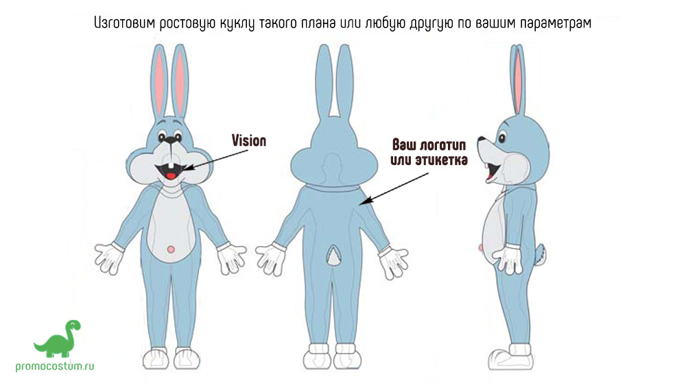 ростовая кукла заяц, костюм зайца