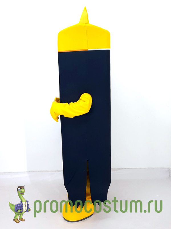 Ростовая кукла банановый батончик Собинский хлебокомбинат, костюм бананового батончика Собинский хлебокомбинат — вид сбоку