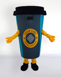 Ростовая кукла стакан кофе «YourTime кофе & вафли», костюм стакана кофе «YourTime кофе & вафли»