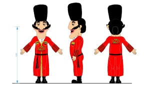 Эскиз ростовой куклы грузин, костюма грузина