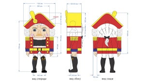 Эскиз ростовая кукла щелкунчик, костюм щелкунчика