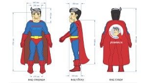 Эскиз ростовая кукла супермен, костюм супермена