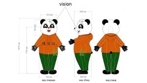 Эскиз ростовой куклы панда, костюма панды