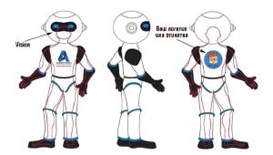 Эскиз ростовой куклы робот, костюма робота