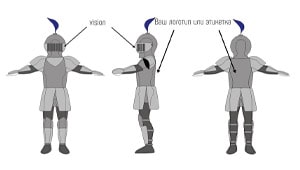 Эскиз ростовой куклы рыцарь, костюма рыцаря