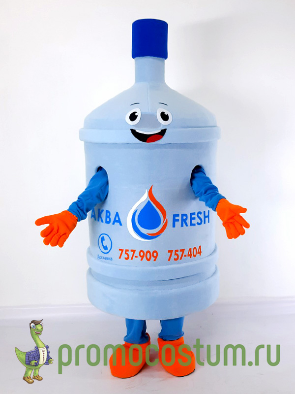 Ростовая кукла 19-литровая бутыль Аква Fresh, костюм 19-литровая бутыль Аква Fresh