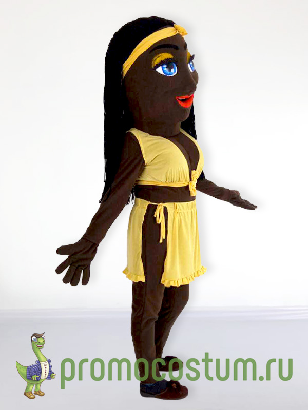 Ростовая кукла африканка, костюм африканки — вид сбоку