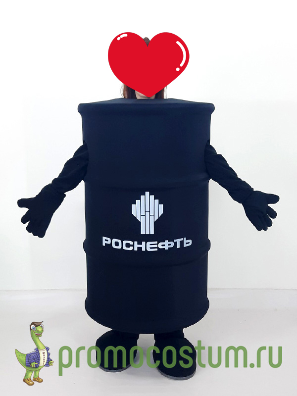 Ростовая кукла бочка нефти Роснефть, костюм бочки нефти Роснефть