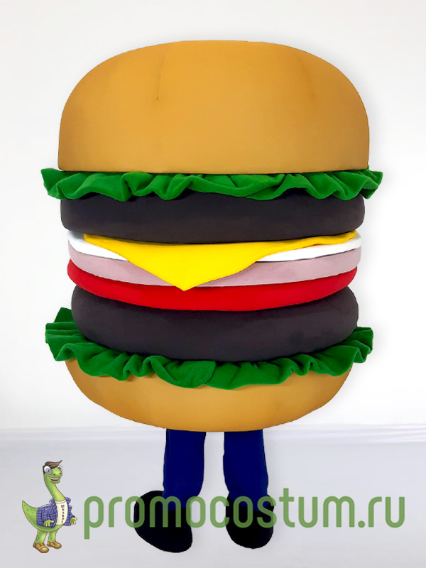 Ростовая кукла бургер Burgers, костюм бургера Burgers — вид сзади