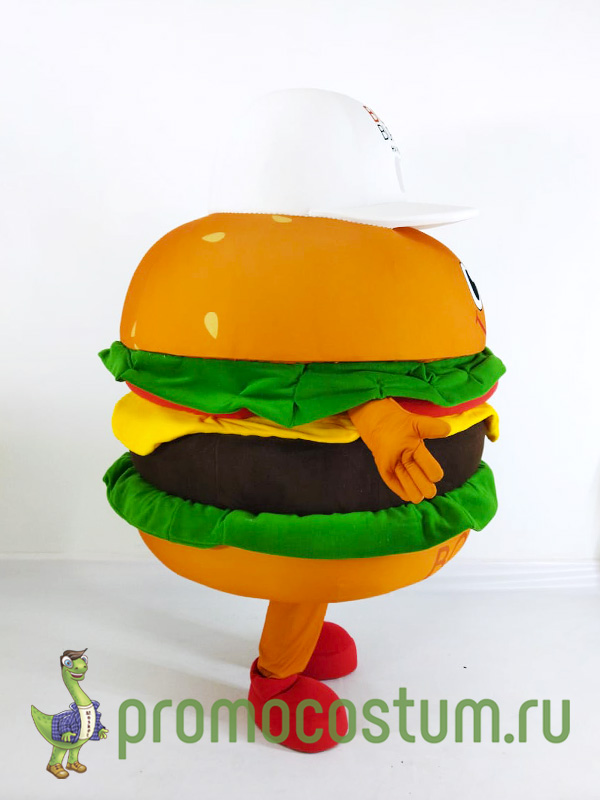 Ростовая кукла гамбургер Boro Burger, костюм гамбургера Boro Burger — вид сбоку