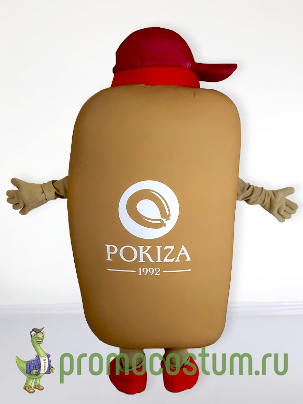 Ростовая кукла хот-дог «Pokiza», костюм хот-дога «Pokiza» — вид сзади