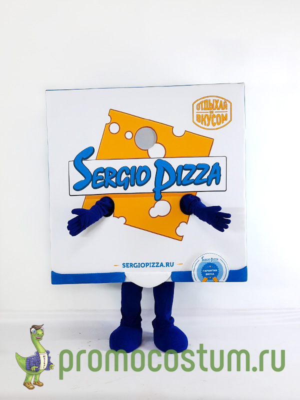 Ростовая кукла коробка пиццы Sergio Pizza, костюм коробки пиццы Sergio Pizza