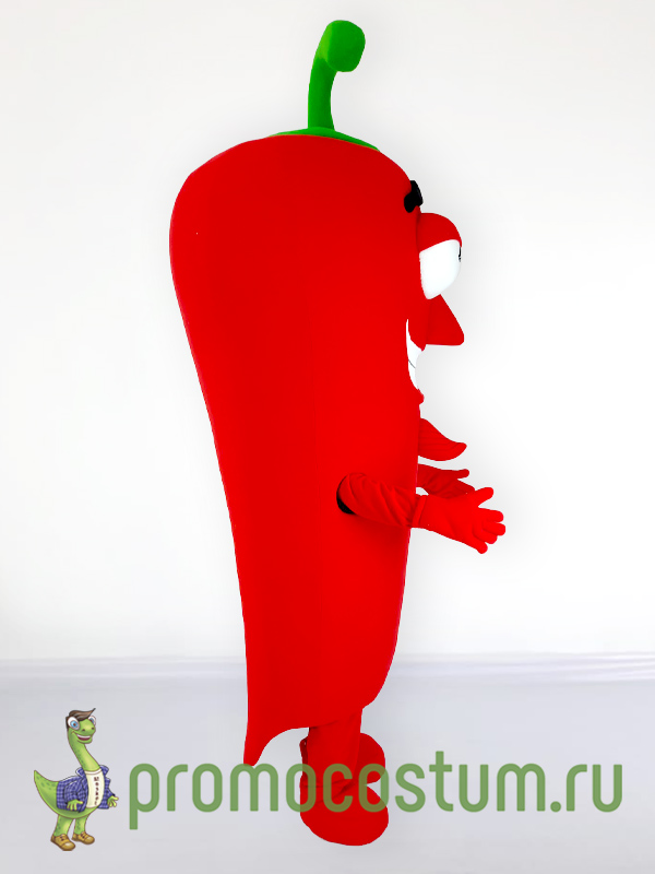 Ростовая кукла красный перец «Peppers Pizza», костюм красного перца «Peppers Pizza» — вид сбоку