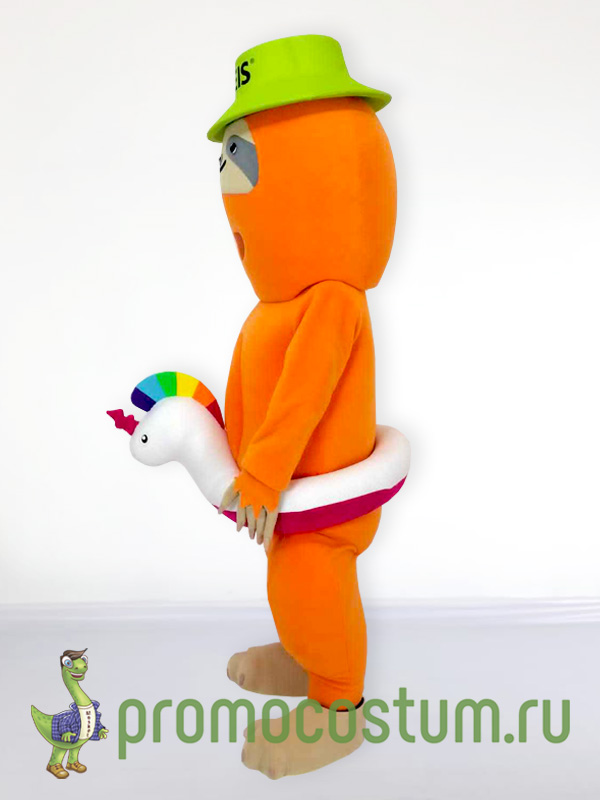 Ростовая кукла ленивец Улыбка радуги, костюм ленивца Улыбка радуги — вид сбоку