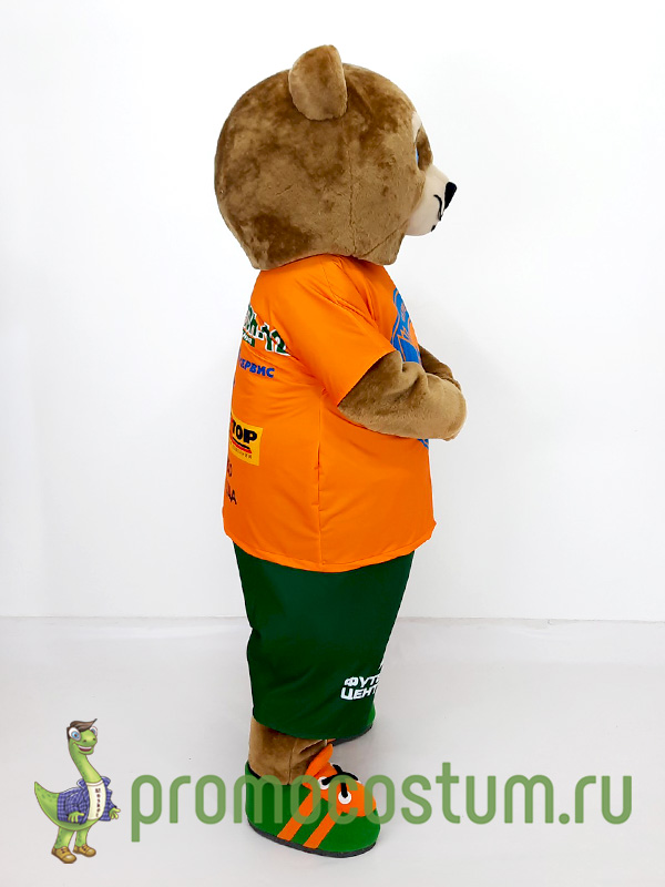 Ростовая кукла медведь Футбольный центр, костюм медведя Футбольный центр — вид сбоку