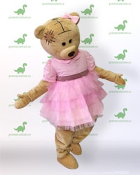 Ростовая кукла мишка в платье, костюм мишки девочки