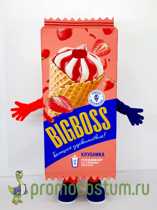 Ростовая кукла мороженное BigBoss, костюм мороженного BigBoss 