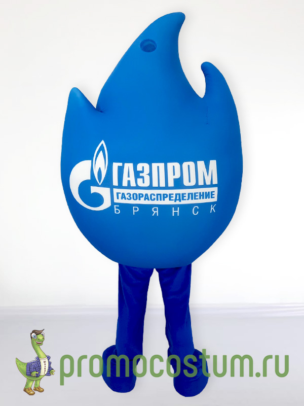 Ростовая кукла огонь Газпром, костюм огня Газпром — вид сзади