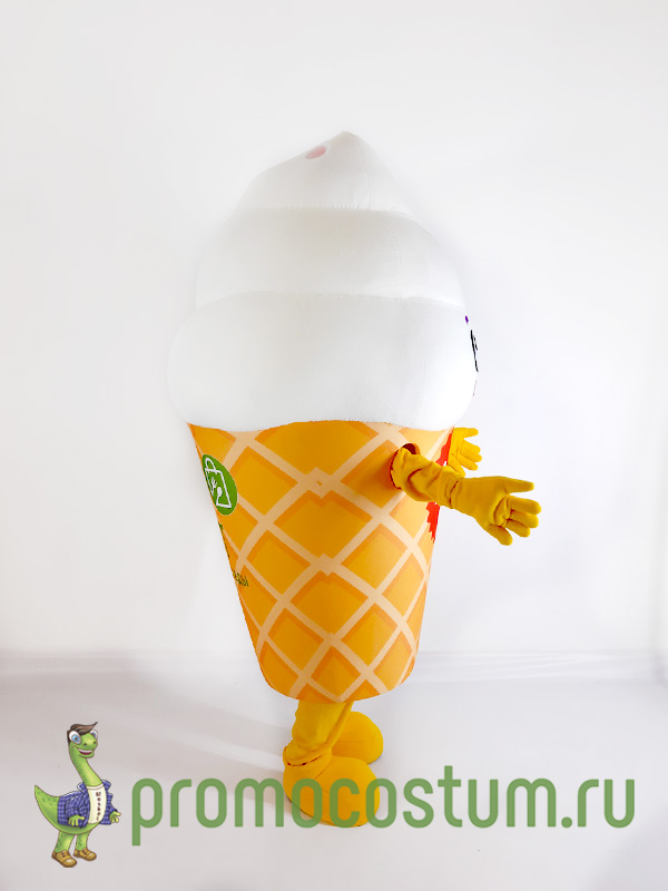 Ростовая кукла рожок мороженного Ретрит, костюм рожка мороженного Ретрит — вид сбоку