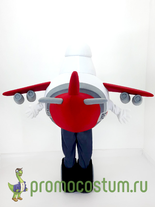 Ростовая кукла самолет Red Wings, костюм самолета Red Wings  — вид сзади