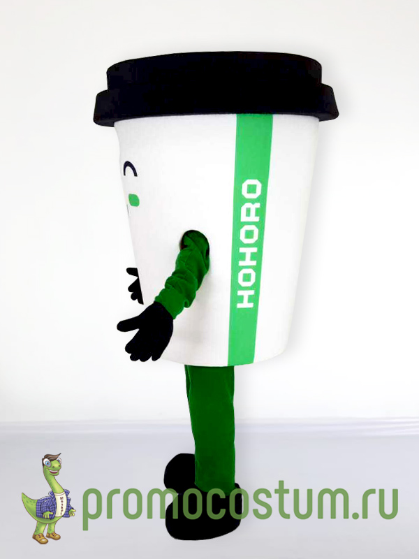 Ростовая кукла стакан кофе "HOHORO", костюм стакана кофе "HOHORO" — вид сбоку