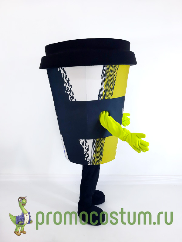 Ростовая кукла стакан кофе Varka, костюм стакана кофе Varka — вид сбоку