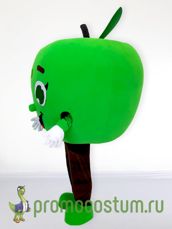 Ростовая кукла яблоко, костюм яблока — вид сбоку