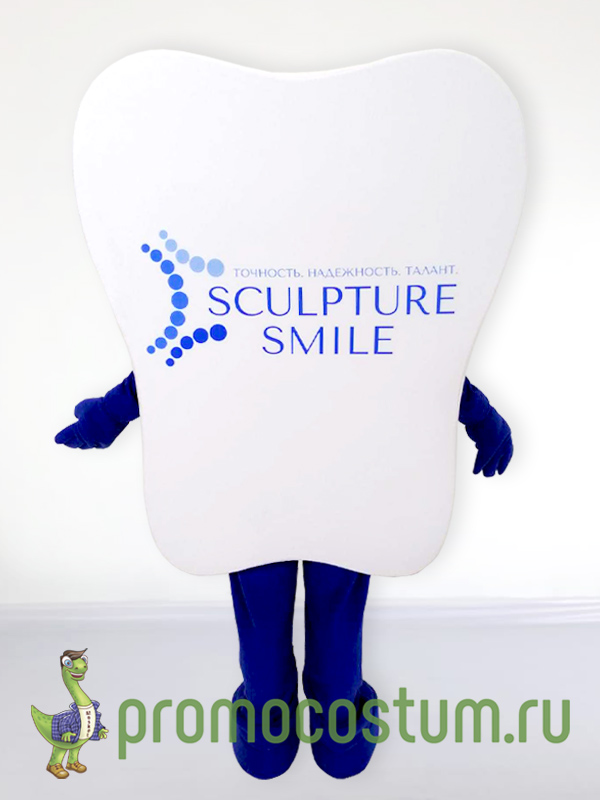 Ростовая кукла зуб Sculpture Smile, костюм зуба Sculpture Smile — вид сзади